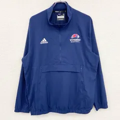古着 used　adidas　アディダス　プルオーバージャケット　ハーフジップ　紺　ネイビー　Lサイズ【値引き交渉OK！】