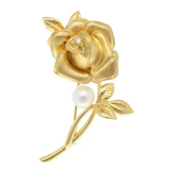 ミキモト ブローチ 18金 K18イエローゴールド アコヤパール レディース  MIKIMOTO  中古 ミキモト