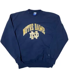 ヴィンテージスウェット 青タグ チャンピオン カレッジロゴ アーチロゴ ノートルダム大学 ネイビー ヴィンテージアイテム クルーネック 2XL 刺繍ロゴ レディース ユニセックス メンズ 古着 長袖 CHM