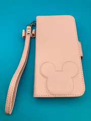 iPhone13 Pro ケース 手帳型 6.1インチ ピンク ミッキー型押し ストラップ付き カード収納