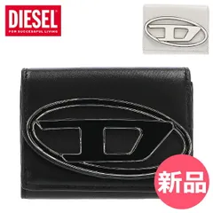 【新品】 ディーゼル DIESEL 三つ折り財布 1DR TRI FOLD COIN XS II レディース ウォレット ミニ財布 小銭入れ付き オーバルDロゴ コンパクト設計 スナップ留め ミニマルデザイン  カラー1 [DI9-61]