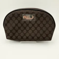 CELINE（セリーヌ）マカダム柄 ポーチ ブラウン キャンバス ロゴ金具