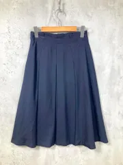 美品 MACKINTOSH PHILOSOPHY マッキントッシュ フィロソフィー H5S39-123-29 タック フレア スカート size36/紺 ■■レディース