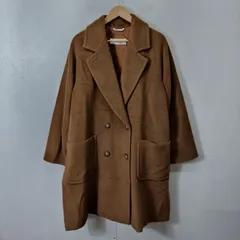 美品 MaxMara マックスマーラ ウール カシミヤ ダブル チェスター ロング コート 白タグ イタリア製 レディース 40 ブラウン系 B398