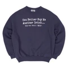 リー Lee 90s 90年代 メッセージプリントスウェット MADE IN USA アメリカ製 発泡プリント ヴィンテージ 古着 メンズ スウェット トレーナー ネイビー 紺 L【中古】