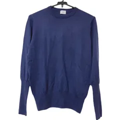  【美品】URBAN RESEARCH DOORS　アーバンリサーチドアーズ　長袖ニット　紺　ネイビー　青　ブルー　レディース　Mサイズ　ウール100% 無地　薄手　オシャレ【Z1781】