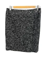  【美品】TALBOTS  タルボット　タイトスカート　ツイード　膝丈スカート　ブラック　レディース　サイズ6【Z1759】