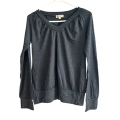  MK MICHEL KLEIN エムケーミッシェルクラン 長袖カットソー 薄手ニット グレー レディース 38サイズ【Z1788】