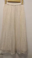 M02　ネミカ／レリアン　Sサイズ　ホワイト　ウエスト総ゴム　手洗いOK　軽やかシフォンスカート