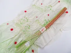 【一輝堂】和装小物 帯締め帯揚げセット 夏物 夏 平組 絞り 美品 帯締 帯揚 26w02-1212