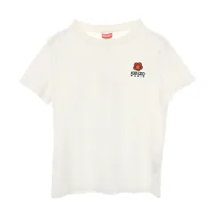 ケンゾー KENZO 半袖Tシャツ フラワー ロゴ刺繡 コットン Tシャツ レディース Used A