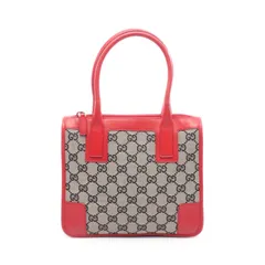 グッチ GUCCI ハンドバッグ GGキャンバス 000･0856 レッド/ネイビー キャンバス レザー ハンドバッグ レディース Used B