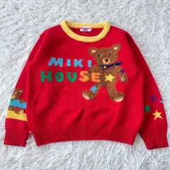 MIKIHOUSE ミキハウス セーター ニット レトロ 120cm  赤 くま  2671