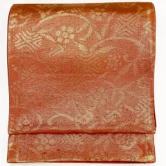 ［6984］袋帯 花唐草文様 金彩 六通 正絹 着物 フォーマル