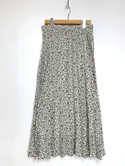 any FAM エニィファム 花柄 ギャザー ロング スカート size3/白 ■■レディース
