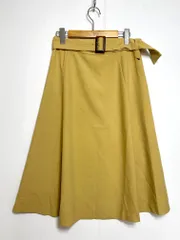 新品 Le souk ルスーク 82-11152307 定価14300円 ウエストベルト スカート size40/イエローベージュ  ■■レディース