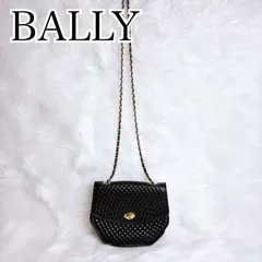 バリー　チェーンショルダーバッグ ターンロック 　キルティング　ブラック　レザー