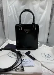 PRADA ブラック ブラッシュド ミニ トートバッグ