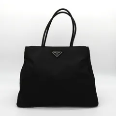 プラダ トライアングルロゴ ナイロン ハンドバッグ 自立型 ブラック