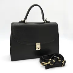 バーバリー ヴィンテージ ノバチェック裏地 レザー 2way ハンドバッグ ショルダーバッグ ブラック