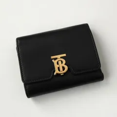 バーバリー TBロゴ レザー 三つ折り財布 ブラック