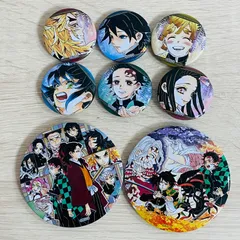 鬼滅の刃 缶バッジ 8点セット まとめ売り 煉獄義勇炭治郎ほか 大小サイズあり