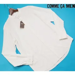 新品訳 定価1.9万円 COMME CA MEN コムサメン ギガダルテロン プレーディング2WAYストレッチ バンドカラーシャツL白(01) 19II05