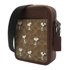 【新品】コーチ CBK48 QBTAM (タン×マルチカラー) バッグ ショルダーバッグ COACH X PEANUTS SULLIVAN ピーナッツ スヌーピー シグネチャー クロスボディ 斜め掛け アウトレット メンズ