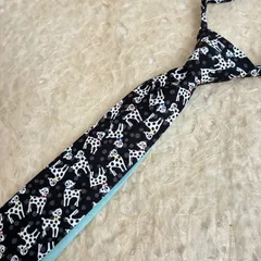 キッズネクタイ　リバティ生地使用　アジャスター付き　バイカラーネクタイ　ダルメシアンドッツ　卒業式　入学式　七五三　発表会