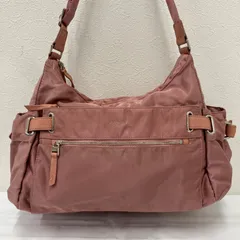 9551　agnes b. VOYAGE　アニエスベー　ボヤージュ　ショルダーバッグ　ピンク　くすみピンク　ダスティピンク　レディース　軽量　カジュアル　シンプル　きれいめ　ポケット多数　ナイロン　フロントポケット