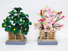 AO100 御京花 桜 橘 35.5cm 雛道具 台地模様 紙箱 雛祭 節句 - メルカリ