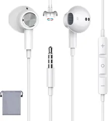 イヤホン 有線イヤホン マイク付き 3.5mmジャック 【音質強化バージョン】 磁気設計 絡み防止 いやほん カナル型 イヤホンマイク 音量調整 通話対応 ノイズキャンセリング テレワーク/オンライン会議/トレーニング/在宅勤務/パソコン/PC/ctia規格 