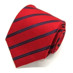 アクアスキュータム ブランド ネクタイ ストライプ柄 シルク 日本製 PO メンズ レッド Aquascutum 【中古】