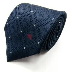 バーバリーズ ブランド ネクタイ チェック柄 ホースマーク ロゴグラム シルク 英国製 PO メンズ ネイビー Burberrys 【中古】