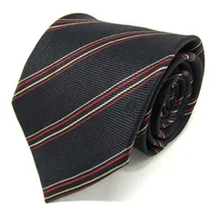 ダンヒル ブランド ネクタイ ストライプ柄 シルク PO メンズ ブラック dunhill 【中古】