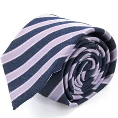 ビームスハート ブランド ネクタイ ストライプ柄 シルク PO メンズ パープル BEAMS HEART 【中古】