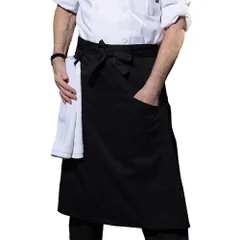 [囲物誌] エプロン メンズ 無地前掛け 腰下エプロン 男女兼用 シェフ 店員 台所調理用 レストラン 喫茶店