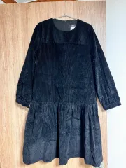 MAX MARA マックスマーラ コーデュロイ ブラック ロング ONE PIECE