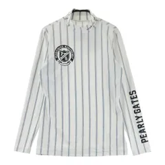 サイズ：0 PEARLY GATES パーリーゲイツ  モックネック 長袖Tシャツ ストライプ柄 ホワイト系 [240101622804] ゴルフウェア レディース ストスト