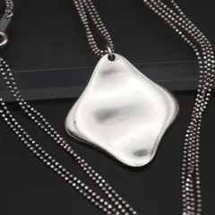 Q845 4℃ ヨンドシー STERLING SILVER刻印 ペンダント ネックレス 2連 デザイン シルバー