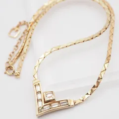 Q606 Grosse グロッセ GERMANY刻印 ネックレス ダイヤモンド風 ゴールド デザイン コスチュームジュエリー