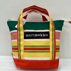 9608　marimekko　マリメッコ　ハンドバッグ　 PARAATI KAMPSU　パーラーティ　マルチカラー　ストライプ　 ボーダー　石本藤生　ナイロン　レディースのサムネイル