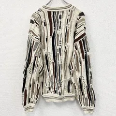 古着 used　～90s　COTTON TRADERS　COOGI風コットンニットセーター　3Dニット　ヴィンテージ　総柄　マルチカラー　Mサイズ【値引き交渉OK！】