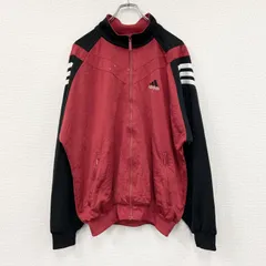 古着 used　00s　adidas　アディダス　トラックジャケット/ジャージ　刺繍ロゴ　ヴィンテージ　レッド　ブラック　Mサイズ【値引き交渉OK！】