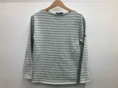 SAINT JAMES セントジェームズ ボーダーTシャツ 長袖Tシャツ フランス製 サイズ3 グレー×ライトグリーン