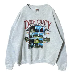 2XL トレーナー グレー ビッグプリント オーバーサイズ フルーツオブザルーム USA製 スウェット レディース ユニセックス メンズ 古着 長袖 CHM