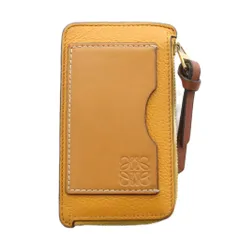 ロエベ LOEWE アナグラム フラグメントケース コインケース 小銭入れ カードケース レザー 黄 イエロー /AN14 ■OH
