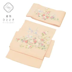 【中古】 作り帯 付け帯 正絹 仕立て上がり リサイクル帯 名古屋帯 ピンク色系 四季花文様 お太鼓柄 友禅 塩瀬 染め帯 tt2478b[ 和服 カジュアル着物 アウトレット レトロ アンティーク プチプラ お洒落 普段着 お稽古 アウトレット きもの ki