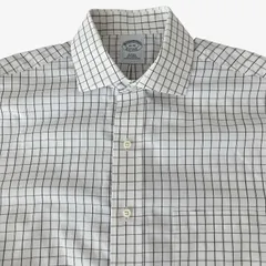 【15-32】Brooks Brothers(ブルックス・ブラザーズ) ワイドカラーシャツ チェック ノンアイロン Slim Fit ブルックスブラザーズ ドレスシャツ 長袖 メンズ S相当
