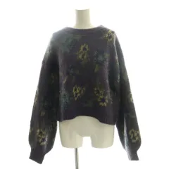 ジーナシス JEANASIS 5Gフラワーラメフェザープルオーバー ニット セーター F 紫 パープル /SS ■OS